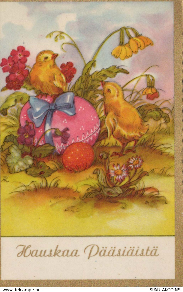 PASCUA POLLO HUEVO Vintage Tarjeta Postal CPA #PKE105.ES - Pasqua