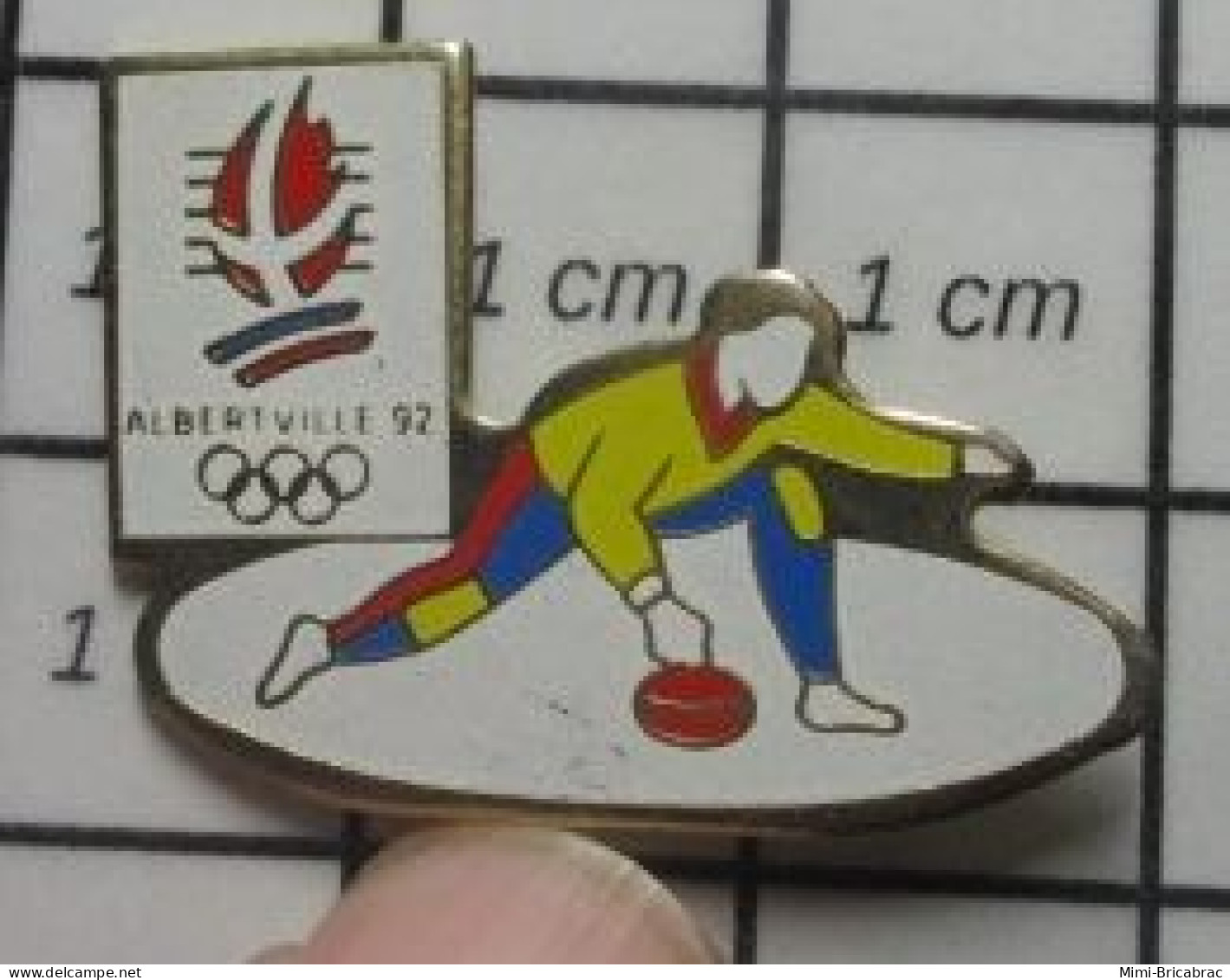 3517 Pin's Pins / Beau Et Rare / JEUX OLYMPIQUES / ALBERTVILLE 92 CURLING - Jeux Olympiques