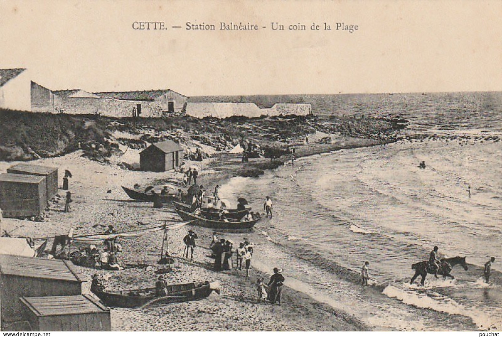 DE 7 -(34)  CETTE ( SETE )  - UN COIN DE LA PLAGE - VUE GENERALE - ANIMATION - 2 SCANS - Sete (Cette)