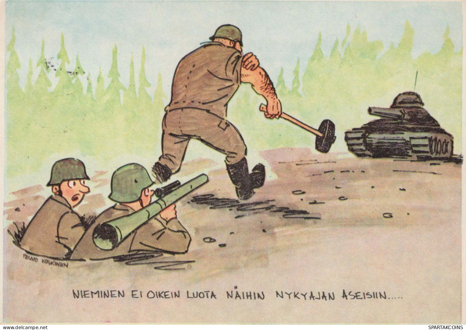 SOLDADOS HUMOR Militaria Vintage Tarjeta Postal CPSM #PBV949.ES - Humour