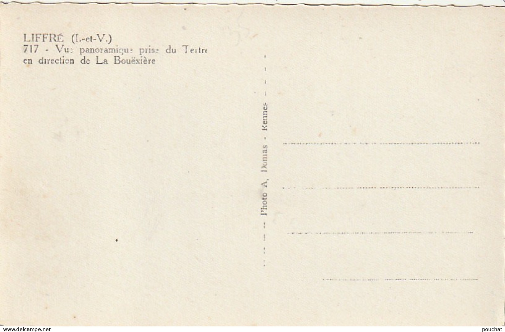 DE 8 -(35) LIFFRE - VUE PANORAMIQUE PRISE DU TERTRE EN DIRECTION DE LA BOUEXIERE - PHOTO. DONIAS , RENNES -  2 SCANS - Andere & Zonder Classificatie