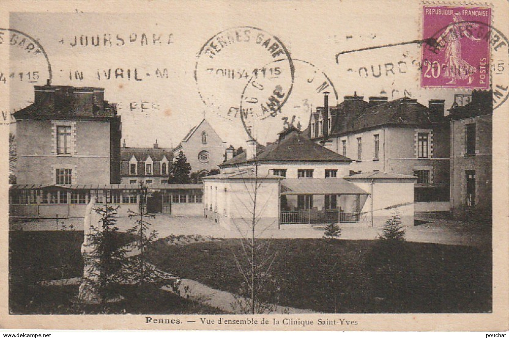 DE 8 -(35) RENNES  -  VUE D ' ENSEMBLE DE LA CLINIQUE SAINT YVES  -  2 SCANS - Rennes