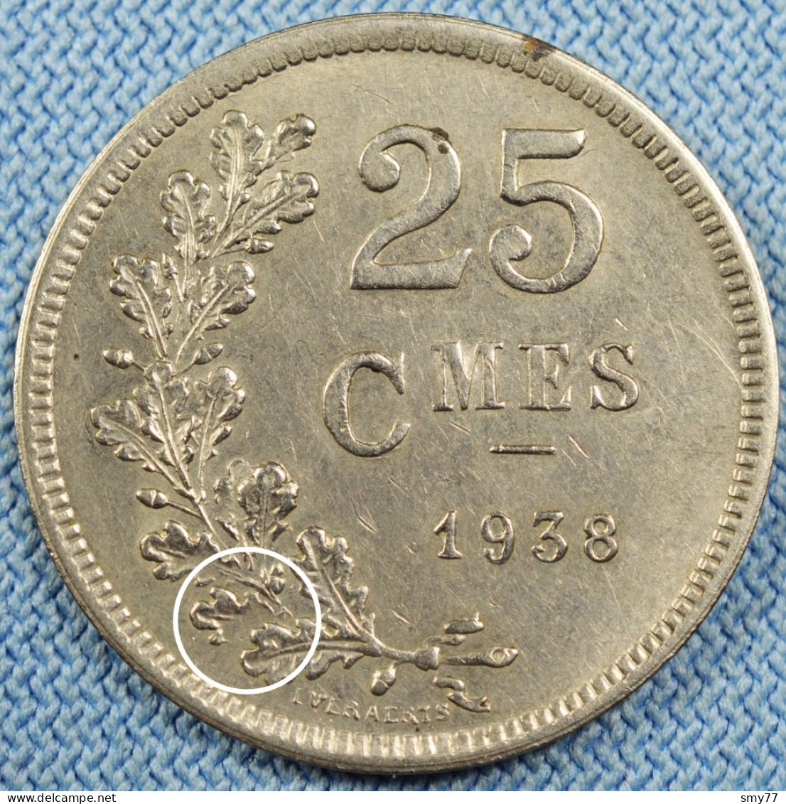 Luxembourg • 25 Centimes 1938  • Coin Bouché - Fautée / Error • Charlotte •  Luxemburg •  [24-695] - Lussemburgo