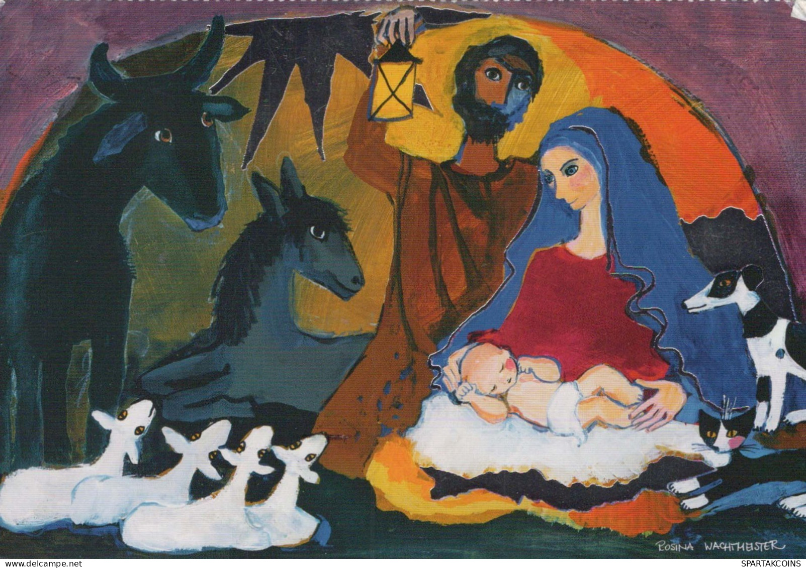 Virgen María Virgen Niño JESÚS Navidad Religión Vintage Tarjeta Postal CPSM #PBP796.ES - Vergine Maria E Madonne