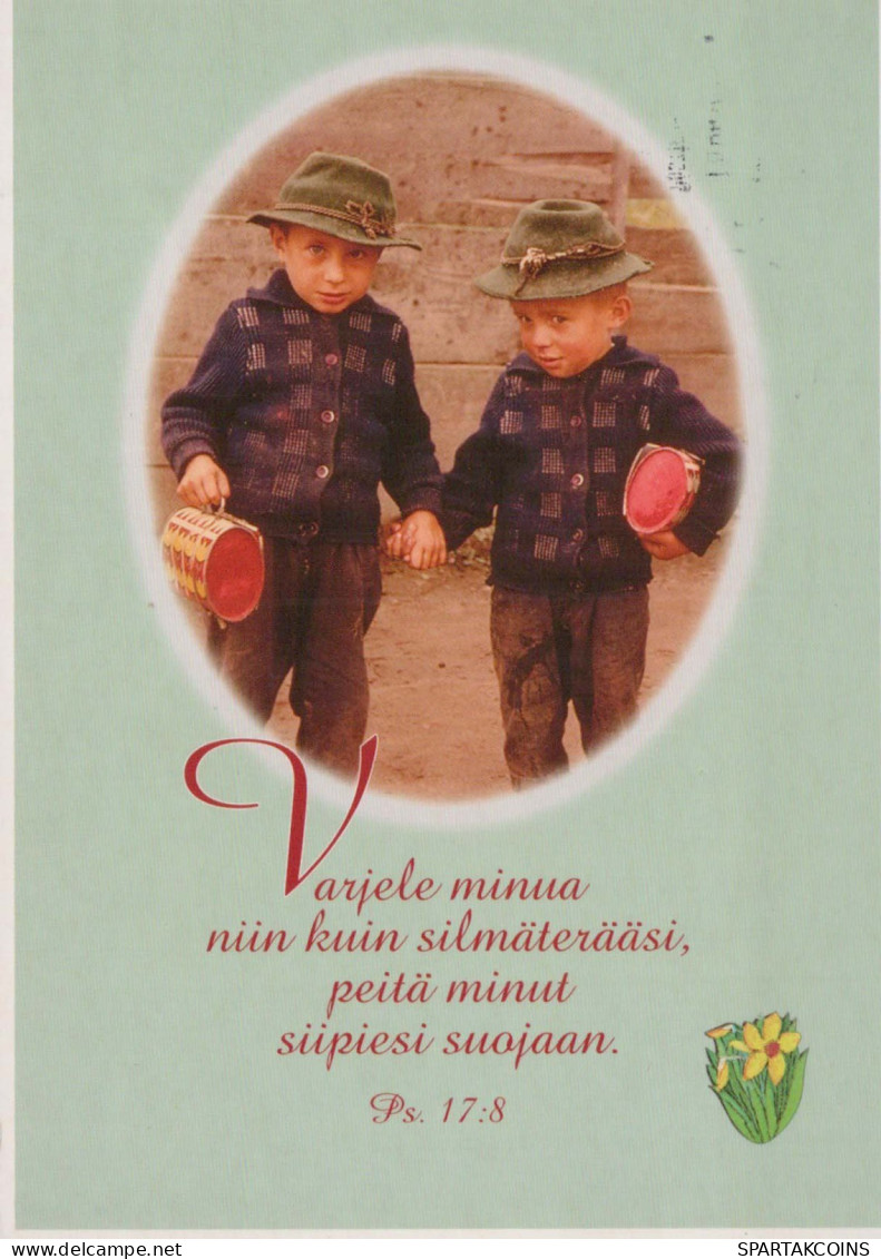 PASCUA NIÑOS HUEVO Vintage Tarjeta Postal CPSM #PBO281.ES - Pascua