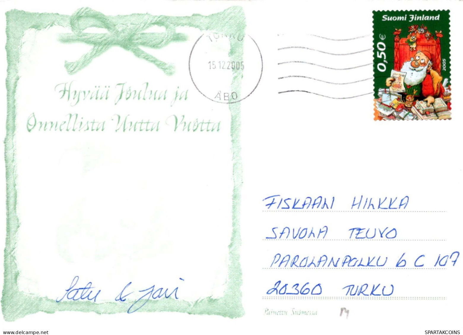 PAPÁ NOEL Feliz Año Navidad Vintage Tarjeta Postal CPSM #PBL485.ES - Santa Claus