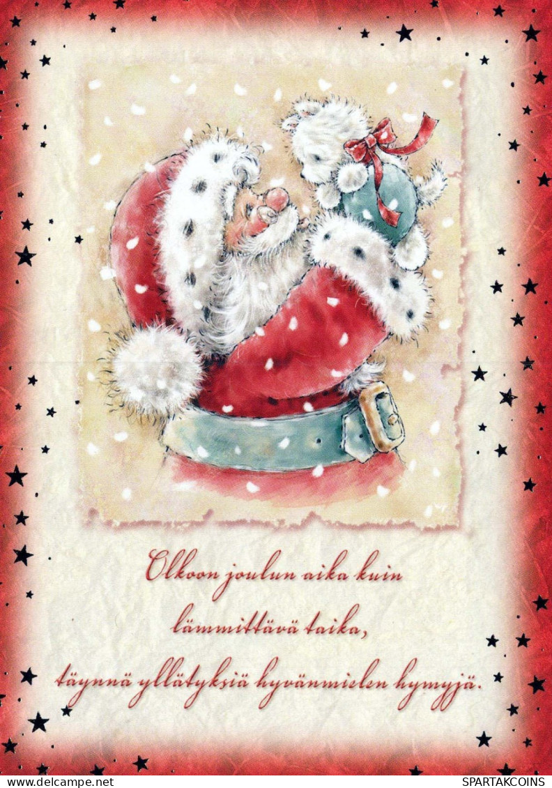 PAPÁ NOEL Feliz Año Navidad Vintage Tarjeta Postal CPSM #PBL420.ES - Santa Claus