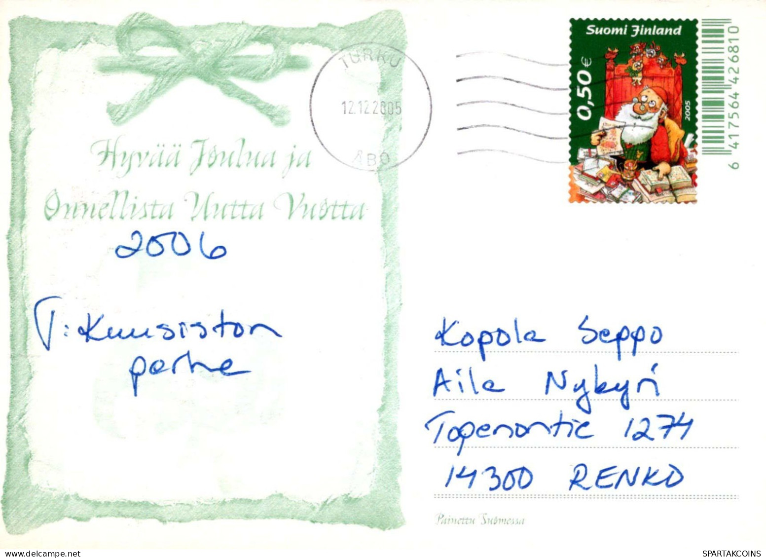 PAPÁ NOEL Feliz Año Navidad Vintage Tarjeta Postal CPSM #PBL096.ES - Santa Claus
