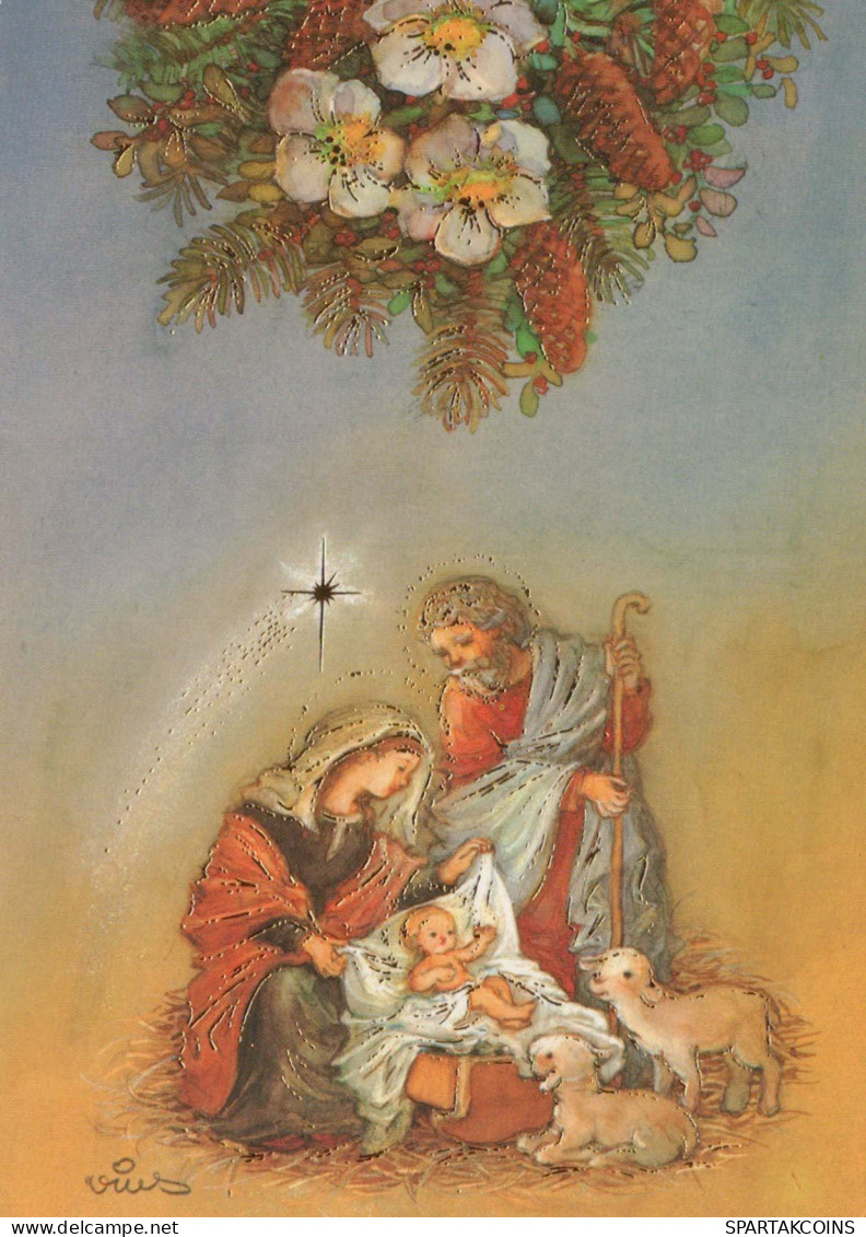 Virgen María Virgen Niño JESÚS Navidad Religión Vintage Tarjeta Postal CPSM #PBB765.ES - Jungfräuliche Marie Und Madona