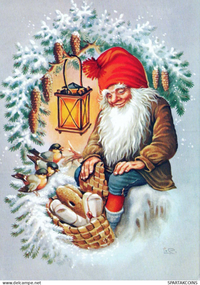 PAPÁ NOEL Feliz Año Navidad Vintage Tarjeta Postal CPSM #PBL296.ES - Santa Claus