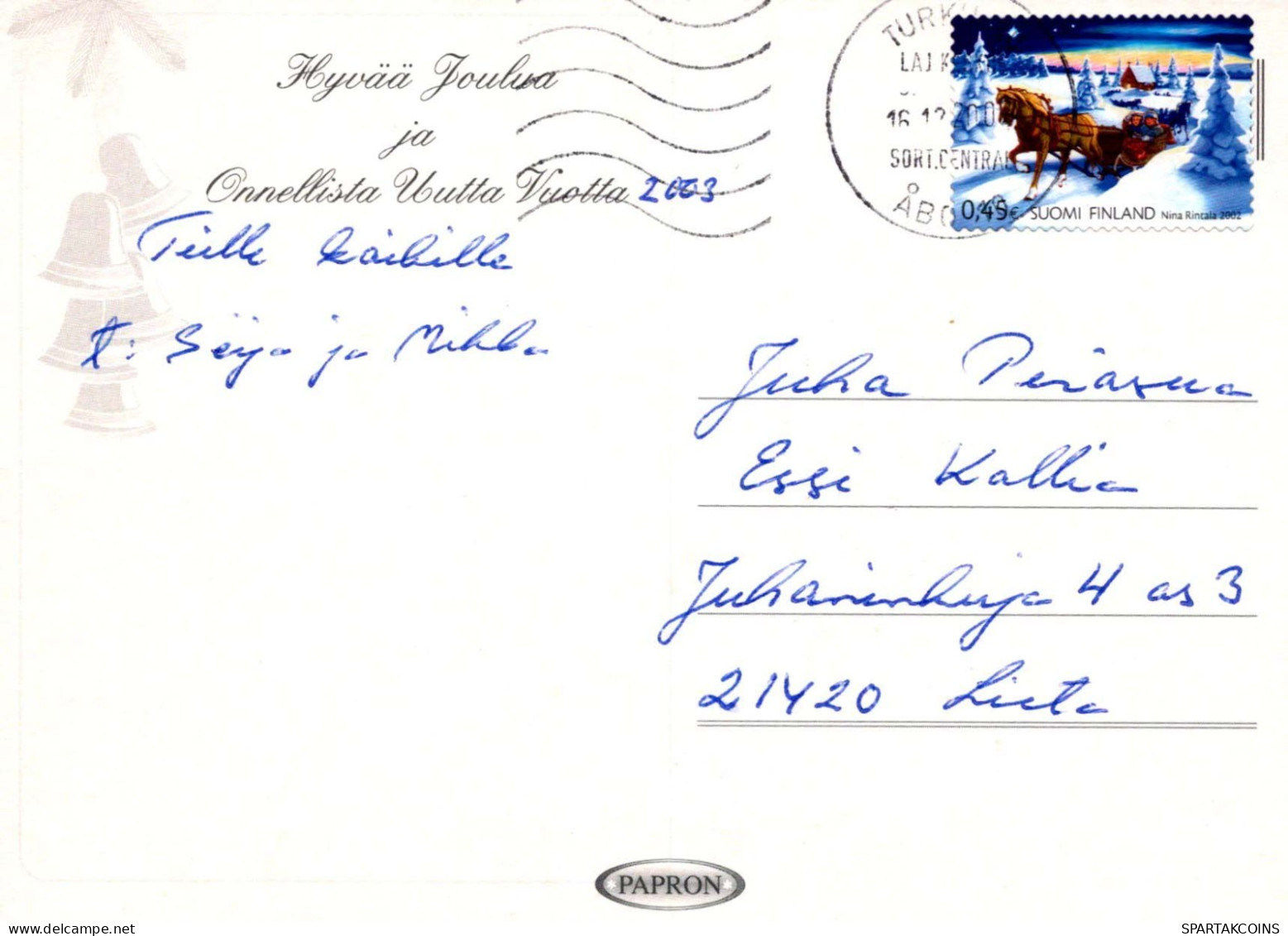 PAPÁ NOEL Feliz Año Navidad Vintage Tarjeta Postal CPSM #PBB107.ES - Santa Claus