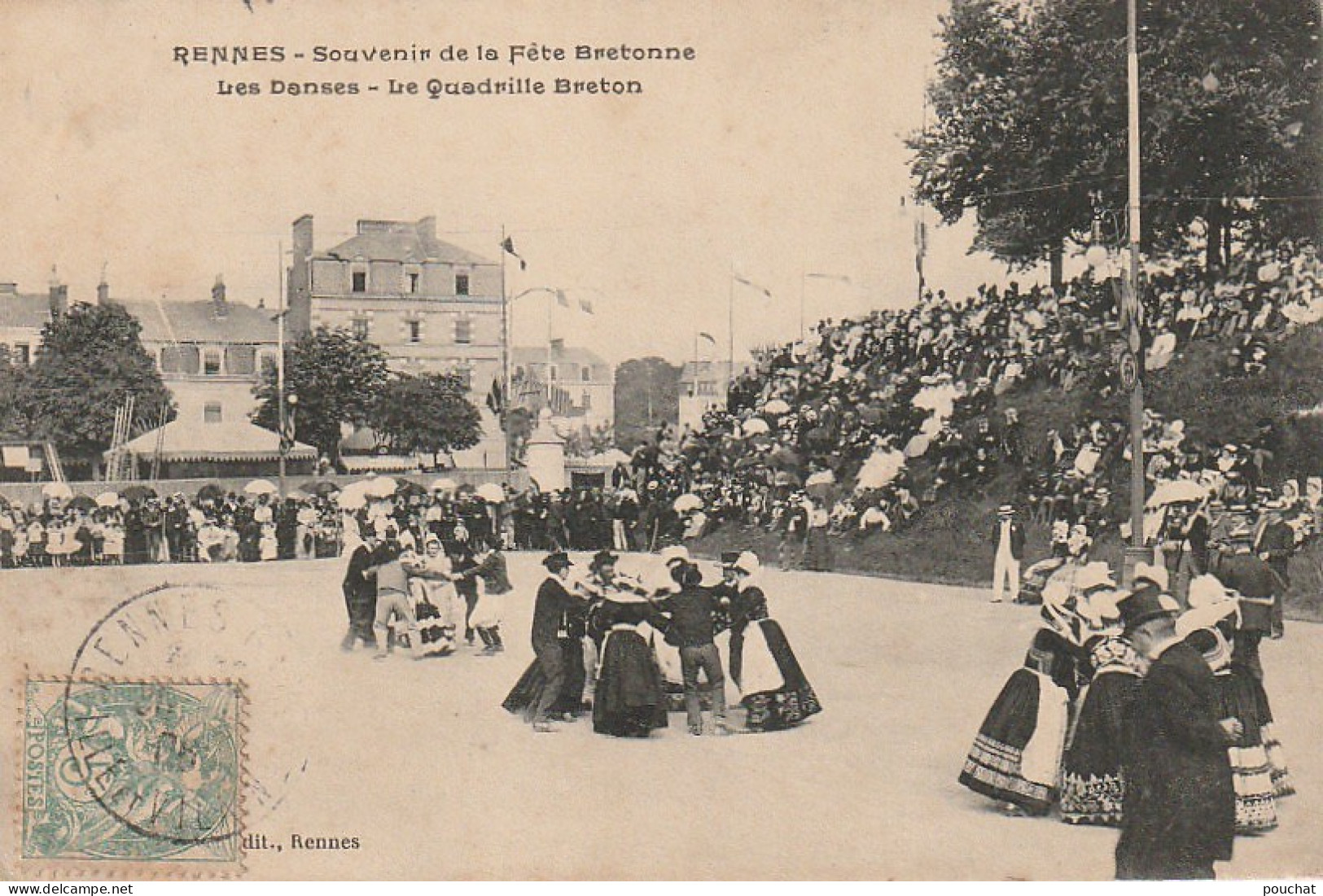 DE 8 -(35)  RENNES - SOUVENIR DE LA FETE BRETONNE - LES DANSES - LE QUADRILLE BRETON - 2 SCANS - Rennes