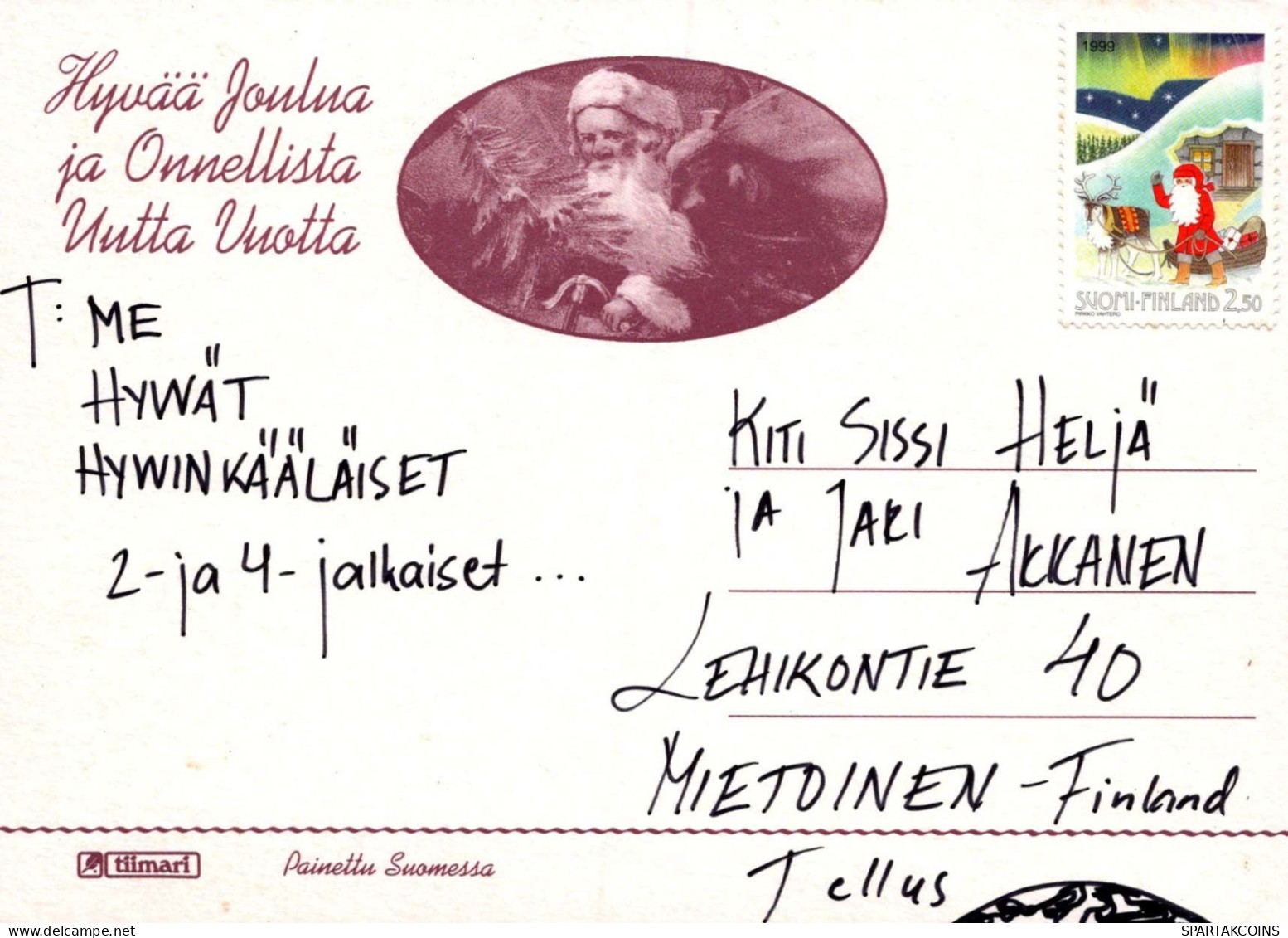 HUND Neujahr Weihnachten Vintage Ansichtskarte Postkarte CPSM #PAW414.DE - Dogs