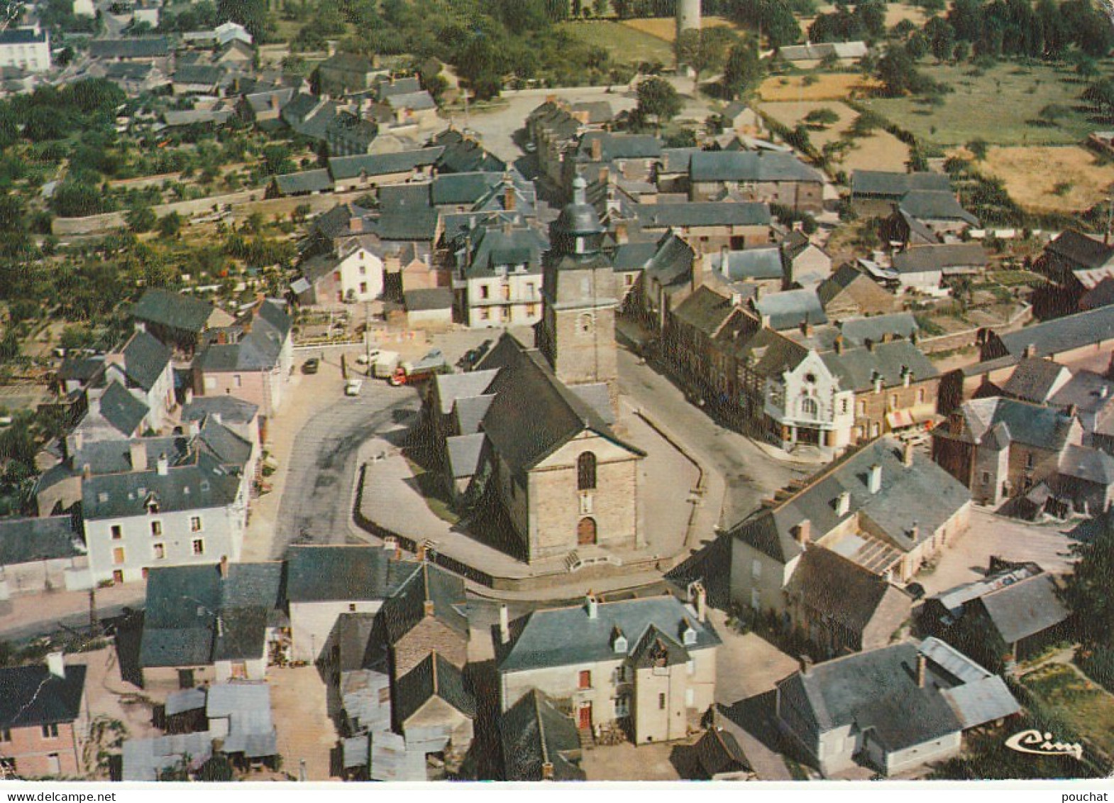 DE 8 -(35) BREAL SOUS MONTFORT -  VUE GENERALE AERIENNE - L' EGLISE -  CARTE COULEURS   -  2 SCANS - Sonstige & Ohne Zuordnung