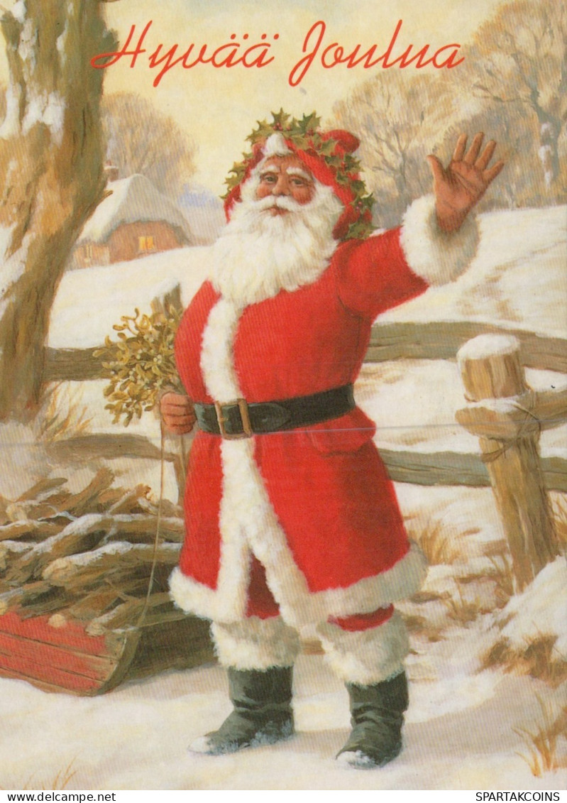 WEIHNACHTSMANN SANTA CLAUS WEIHNACHTSFERIEN Vintage Postkarte CPSM #PAK833.DE - Santa Claus