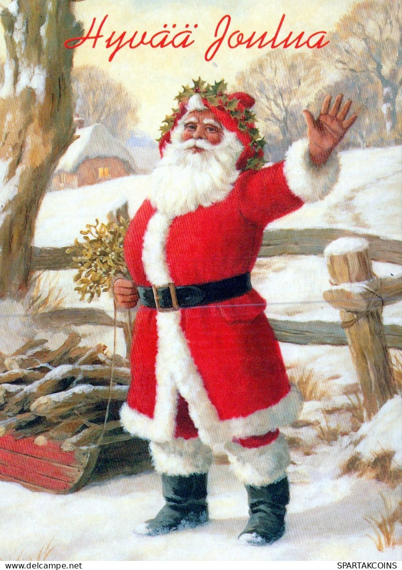 WEIHNACHTSMANN SANTA CLAUS WEIHNACHTSFERIEN Vintage Postkarte CPSM #PAK833.DE - Santa Claus