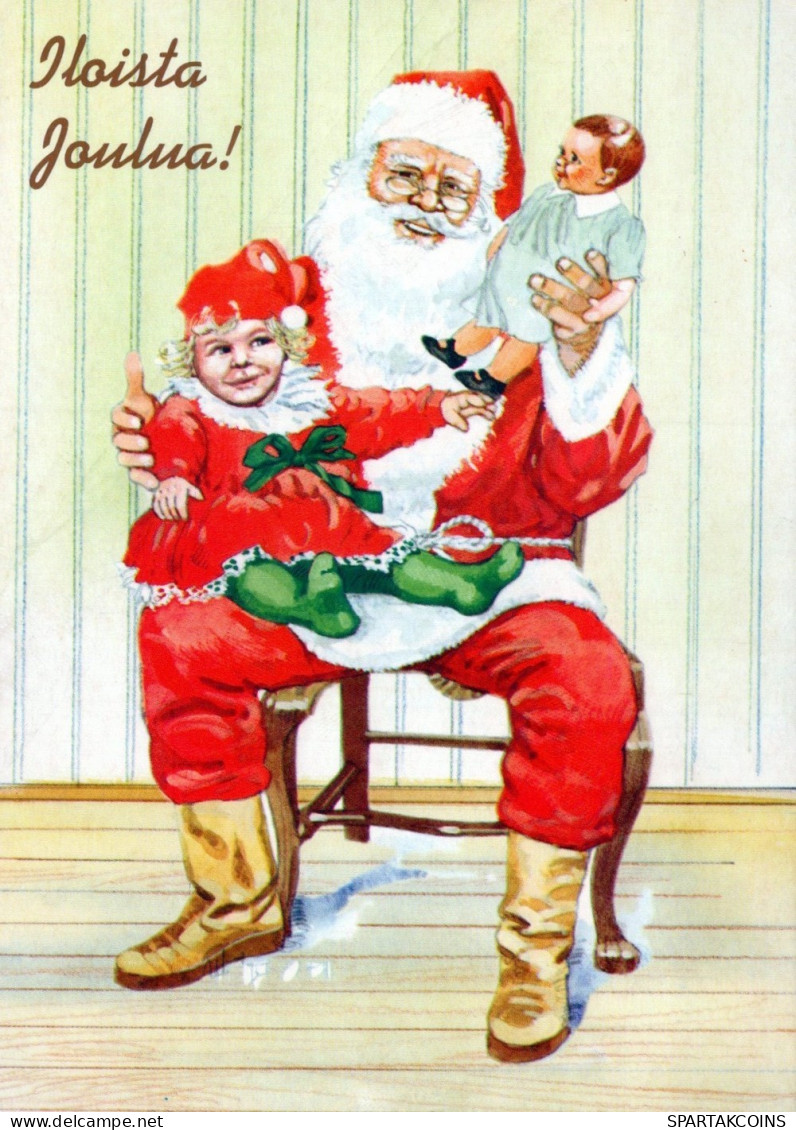 WEIHNACHTSMANN SANTA CLAUS KINDER WEIHNACHTSFERIEN Vintage Postkarte CPSM #PAK374.DE - Santa Claus