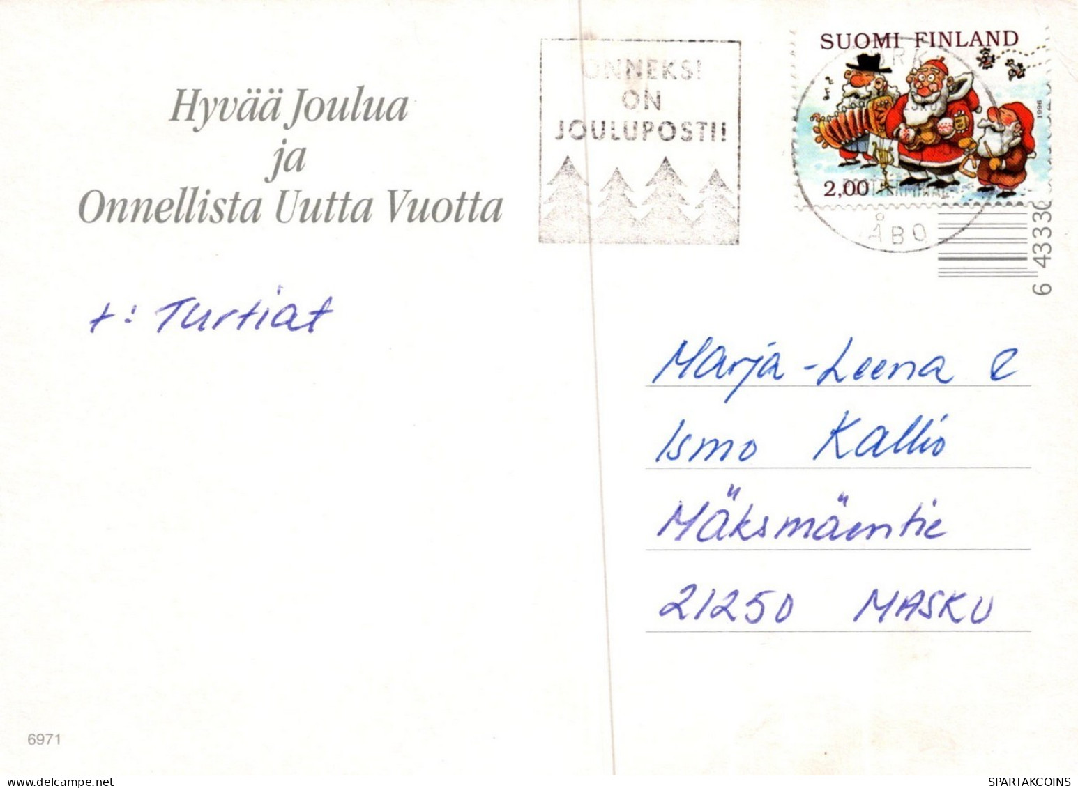 WEIHNACHTSMANN SANTA CLAUS TIERE WEIHNACHTSFERIEN Vintage Postkarte CPSM #PAK502.DE - Santa Claus