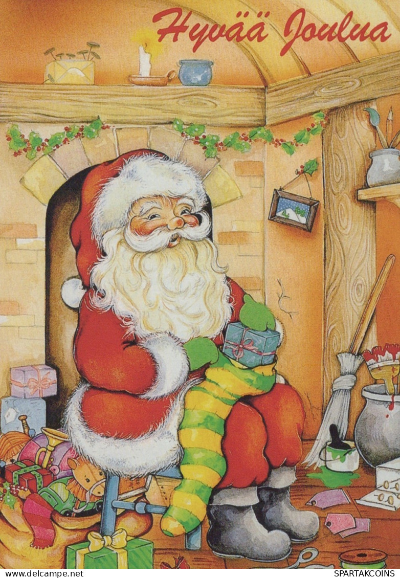 WEIHNACHTSMANN SANTA CLAUS WEIHNACHTSFERIEN Vintage Postkarte CPSM #PAK149.DE - Santa Claus