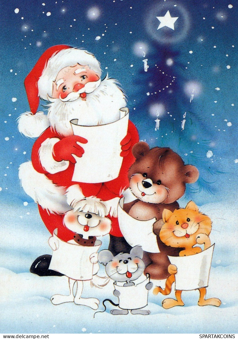 WEIHNACHTSMANN SANTA CLAUS WEIHNACHTSFERIEN Vintage Postkarte CPSM #PAJ589.DE - Santa Claus