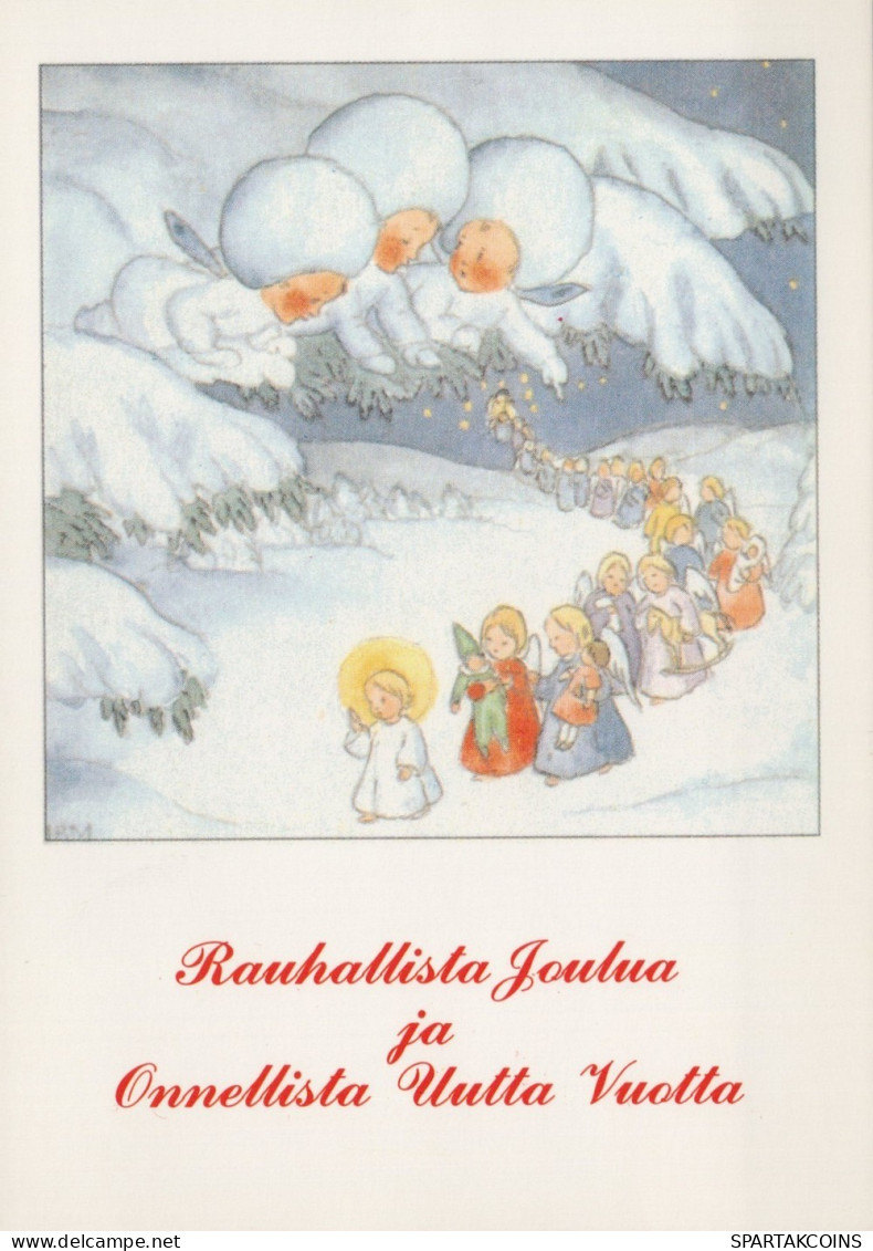 ENGEL WEIHNACHTSFERIEN Feiern & Feste Vintage Ansichtskarte Postkarte CPSM #PAG874.DE - Engel