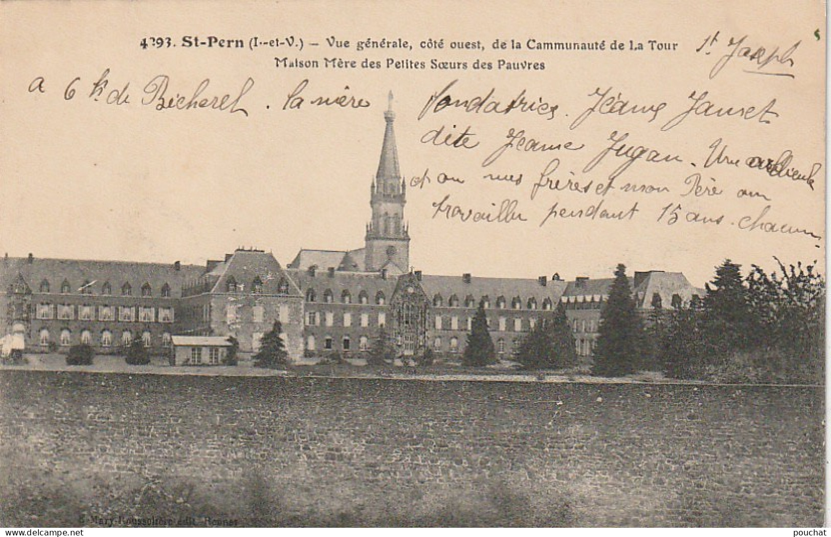 DE 9 -(35) ST PERN  - VUE GENERALE , COTE OUEST , DE LA COMMUNAUTE DE LA TOUR   -  2 SCANS - Altri & Non Classificati