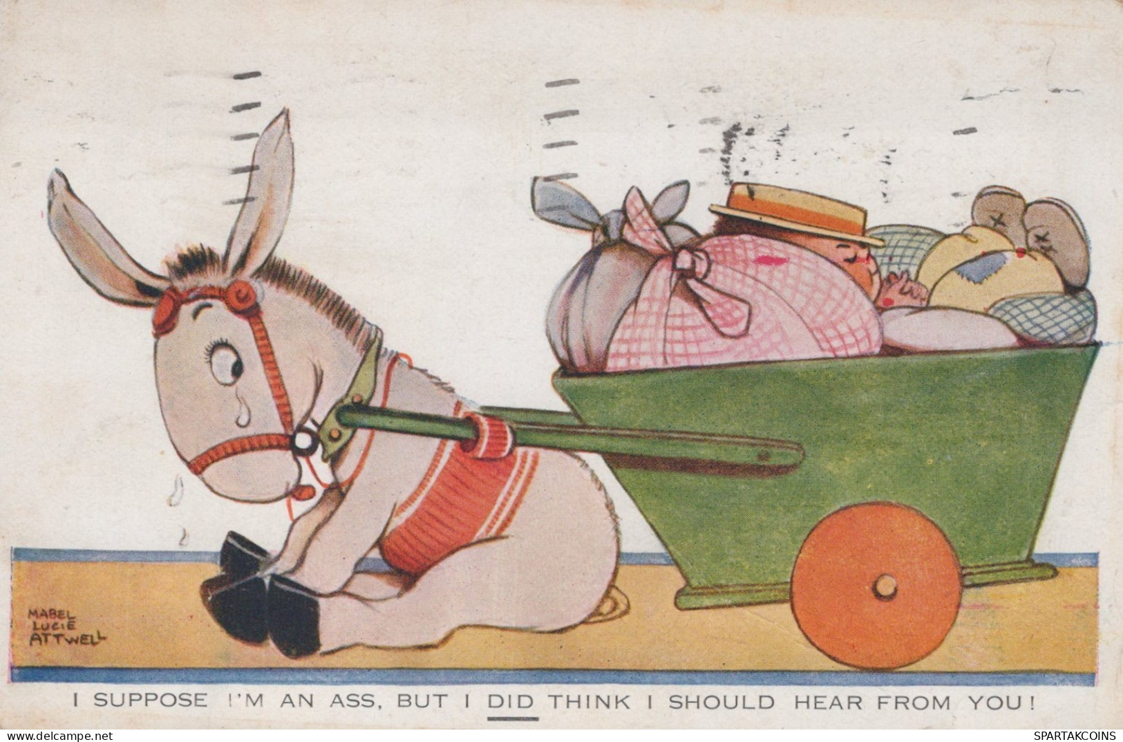 ÂNE Animaux Vintage Antique CPA Carte Postale #PAA232.FR - Donkeys