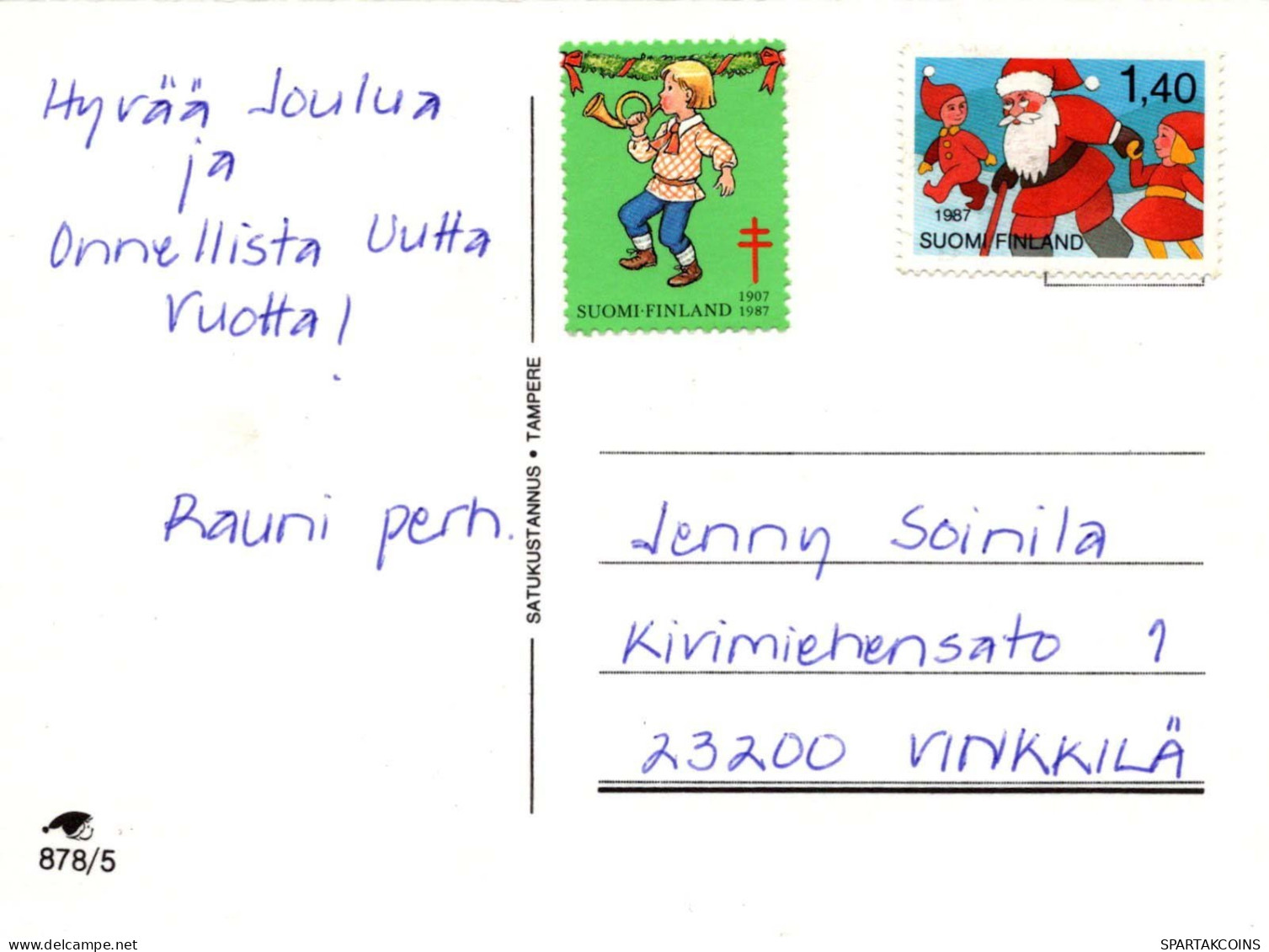 Bonne Année Noël ENFANTS Vintage Carte Postale CPSMPF #PKG469.FR - Nouvel An
