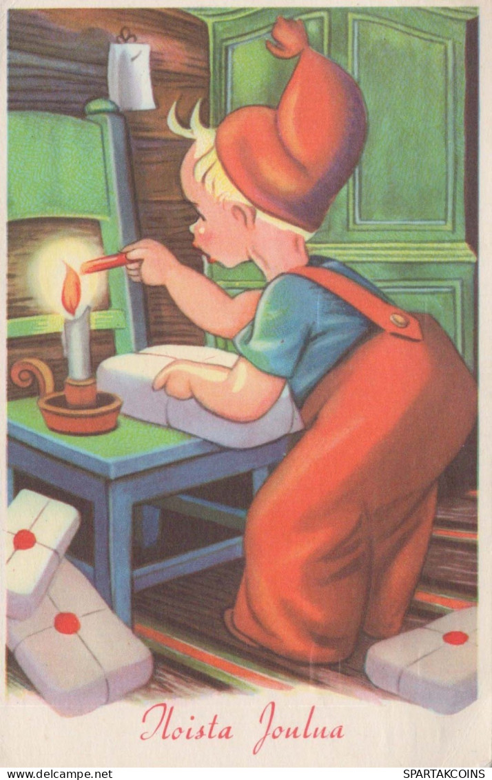 Bonne Année Noël GNOME Vintage Carte Postale CPSMPF #PKG402.FR - Nouvel An