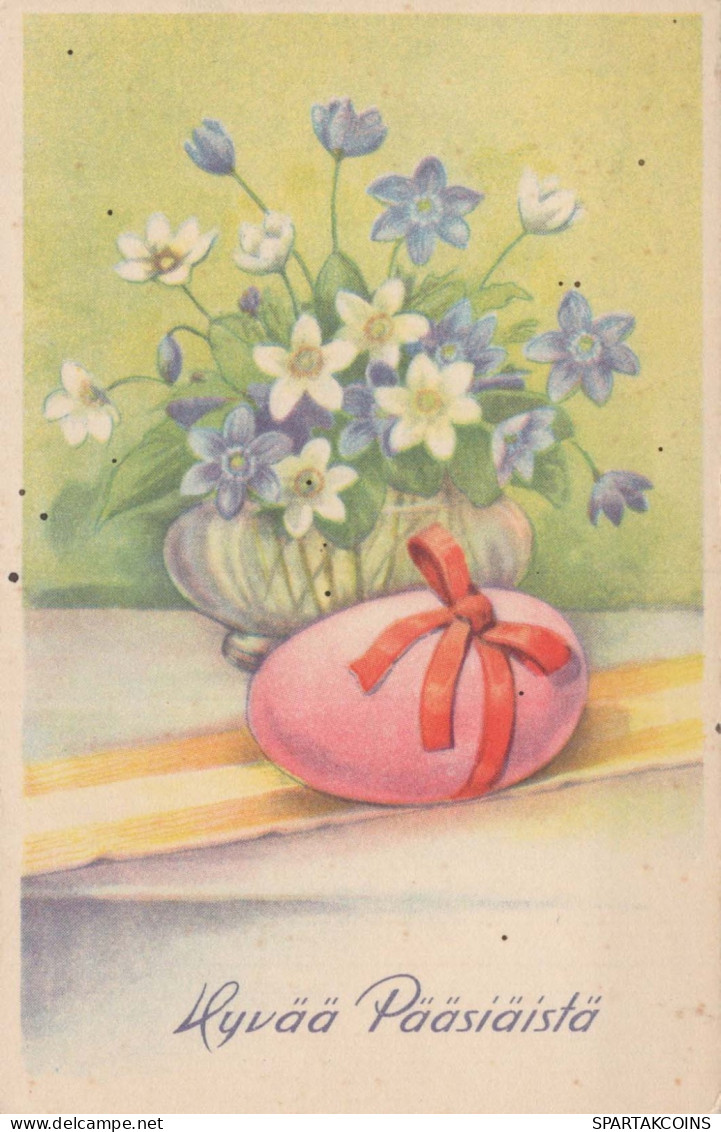 PÂQUES FLEURS Vintage Carte Postale CPA #PKE171.FR - Easter