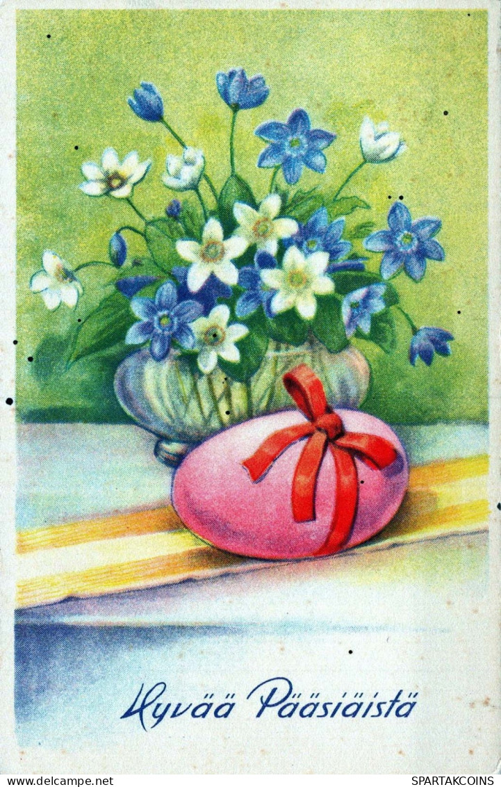 PÂQUES FLEURS Vintage Carte Postale CPA #PKE171.FR - Pascua