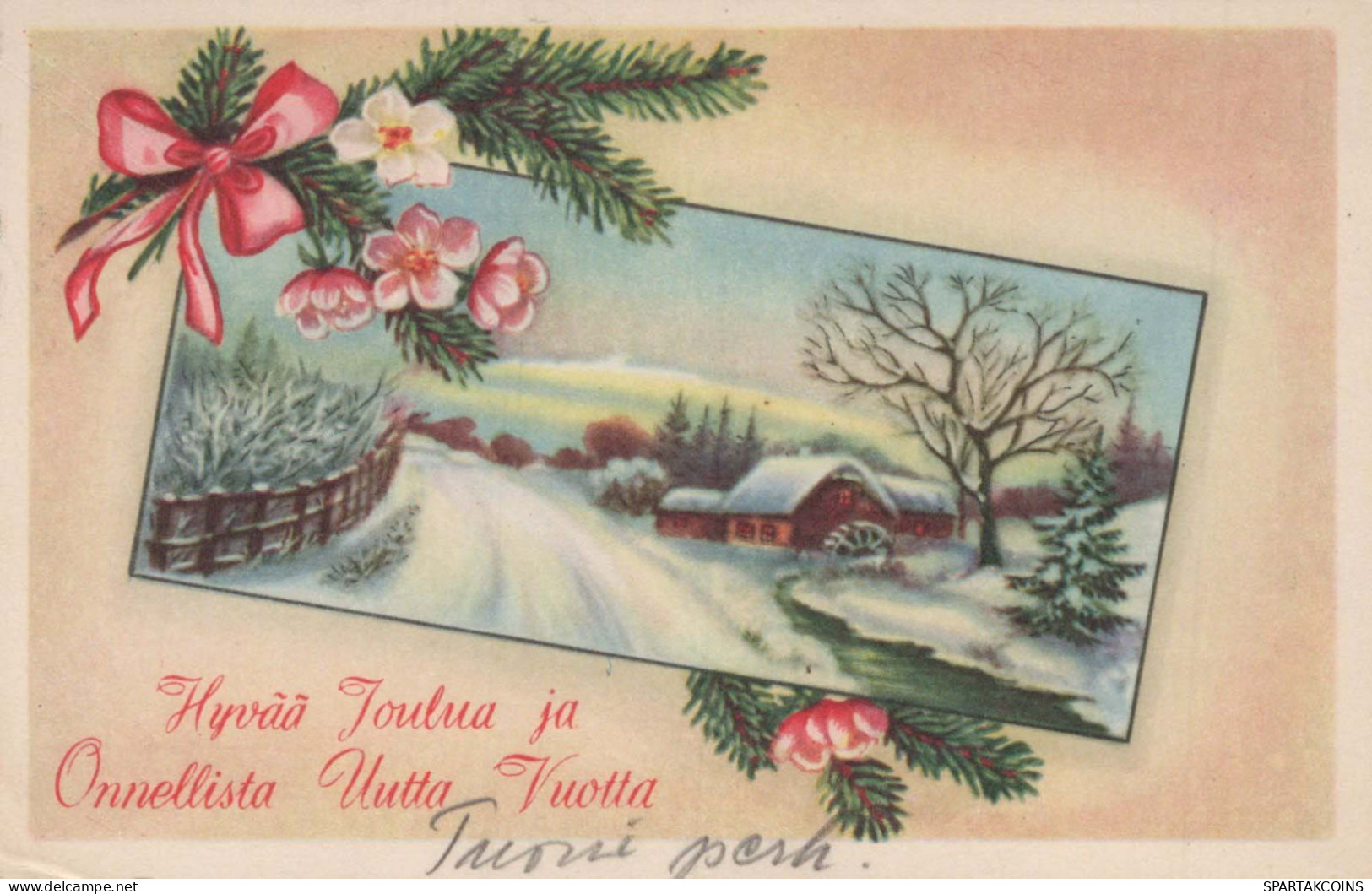 Bonne Année Noël Vintage Carte Postale CPSMPF #PKD162.FR - Nouvel An