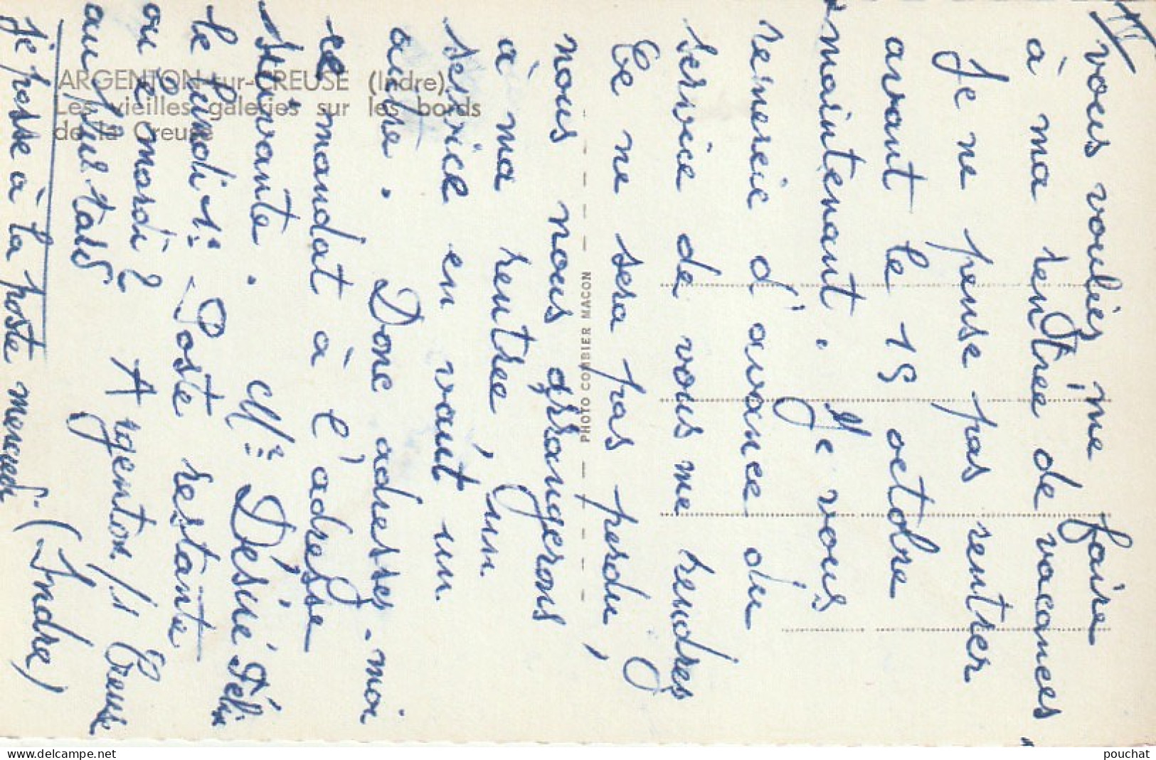 DE 10 -(36) ARGENTON  SUR CREUSE  -  LES VIEILLES GALERIES  SUR LES BORDS DE LA CREUSE -  2 SCANS - Otros & Sin Clasificación