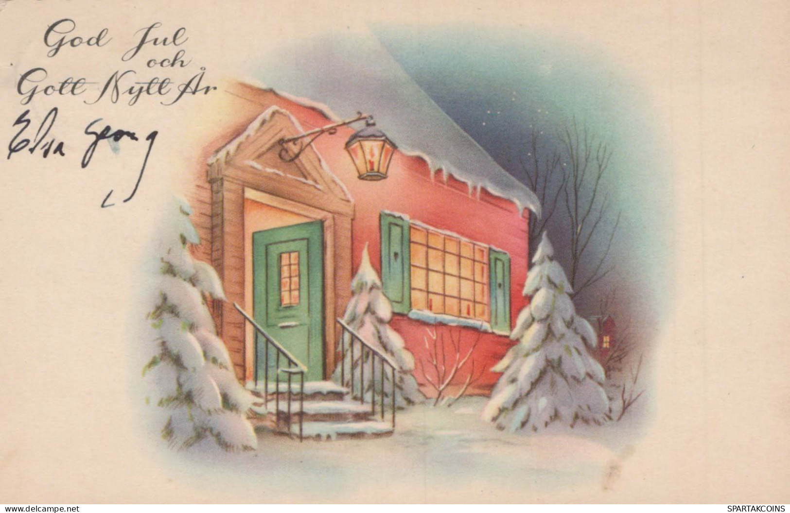 Bonne Année Noël BOUGIE Vintage Carte Postale CPSMPF #PKD041.FR - Nouvel An