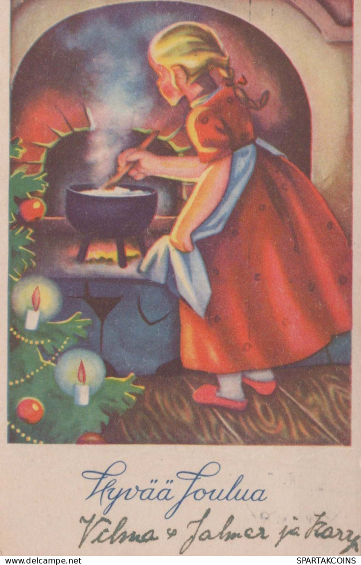 Bonne Année Noël ENFANTS Vintage Carte Postale CPSMPF #PKD287.FR - Nouvel An