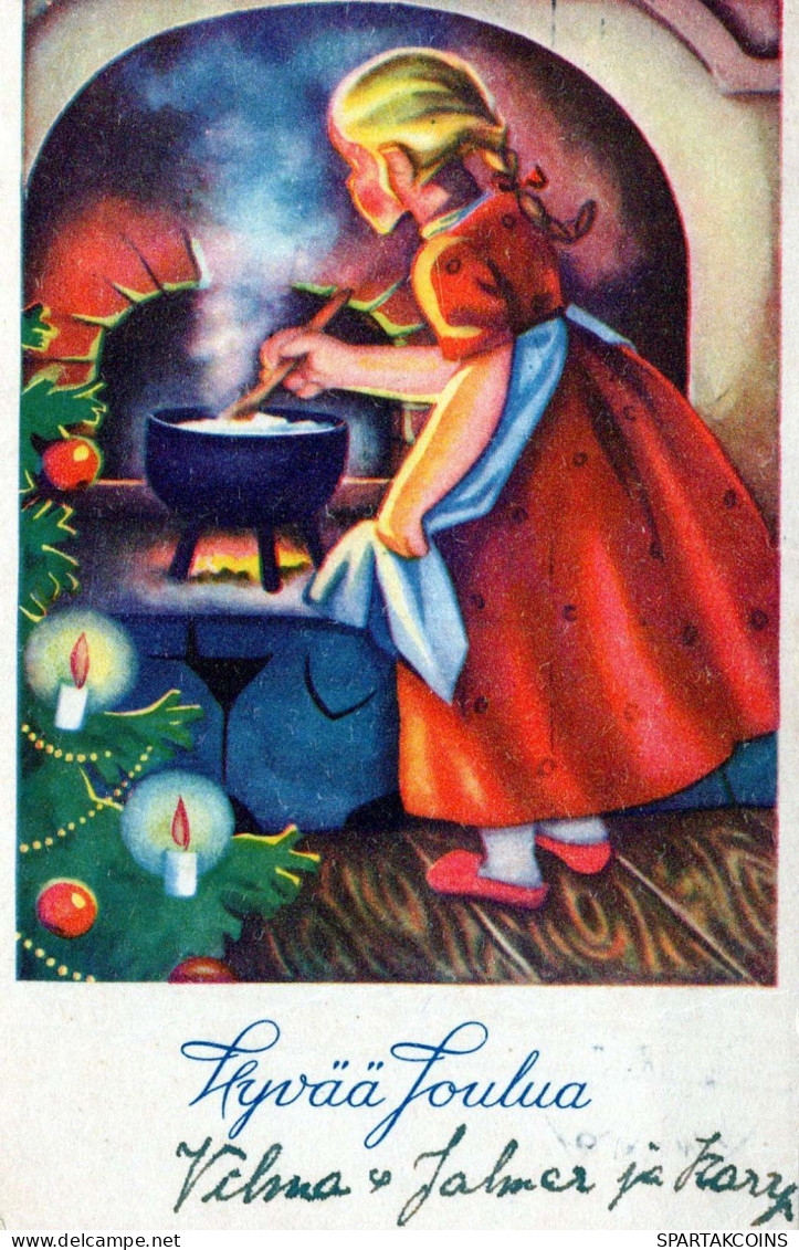 Bonne Année Noël ENFANTS Vintage Carte Postale CPSMPF #PKD287.FR - Nouvel An