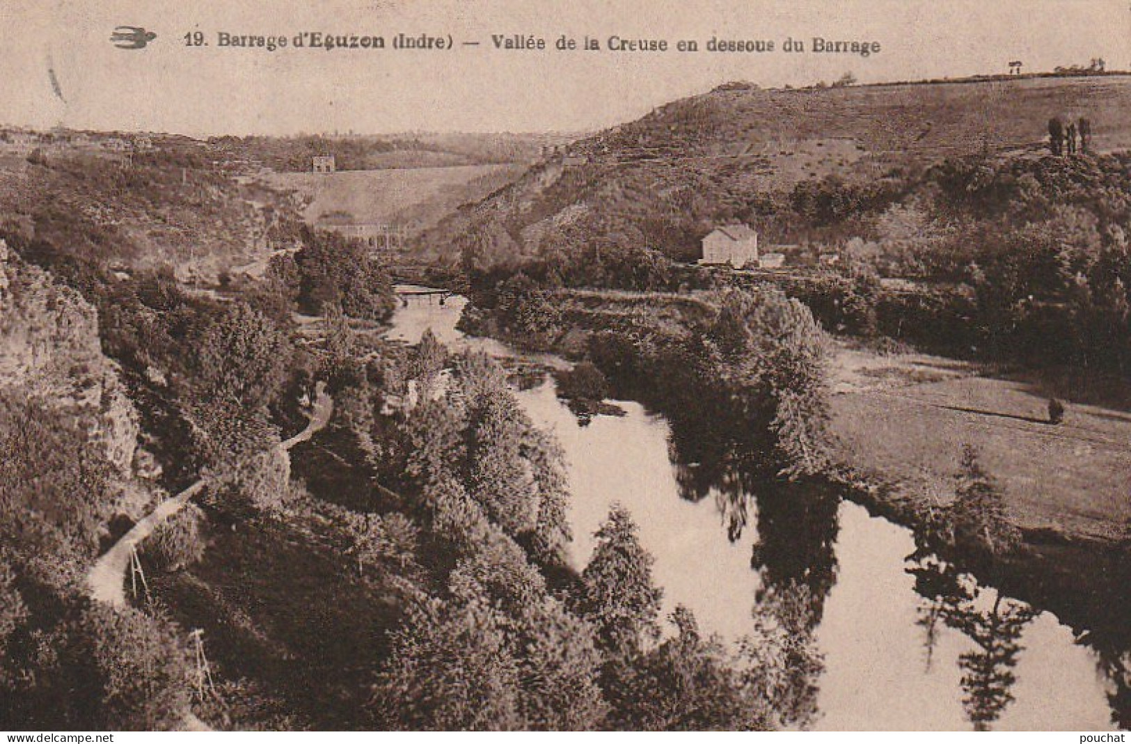 DE 10 -(36) BARRAGE D ' EGUZON  -  VALLEE DE LA CREUSE EN DESSOUS DU BARRAGE   -  2 SCANS - Autres & Non Classés