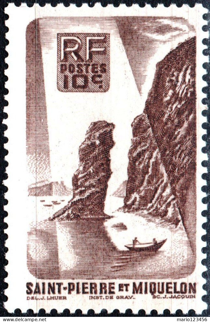 SAINT PIERRE-MIQUELON, PAESAGGI, LANDSCAPE, 1947, NUOVI (MLH*) Mi:PM 347, Scott PM 324, Yt:PM 325 - Unused Stamps