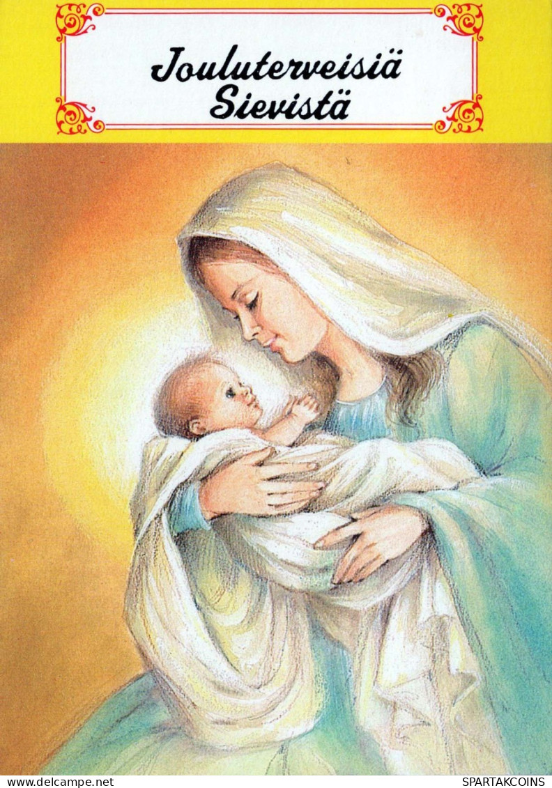 Vierge Marie Madone Bébé JÉSUS Noël Religion Vintage Carte Postale CPSM #PBP797.FR - Virgen Maria Y Las Madonnas