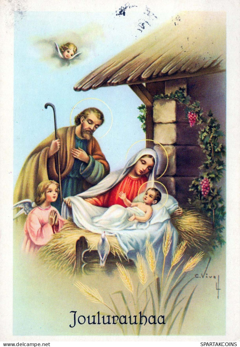 ANGE Noël Bébé JÉSUS Vintage Carte Postale CPSM #PBP285.FR - Angels