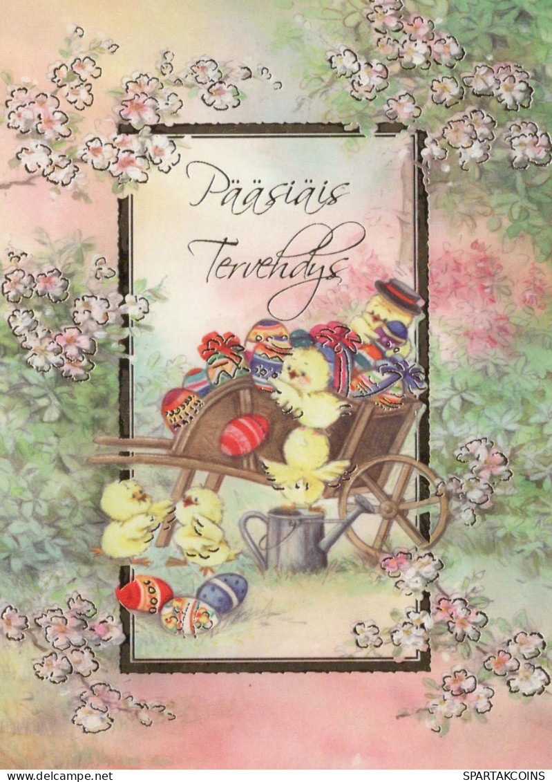 PÂQUES POULET ŒUF Vintage Carte Postale CPSM #PBO850.FR - Pâques