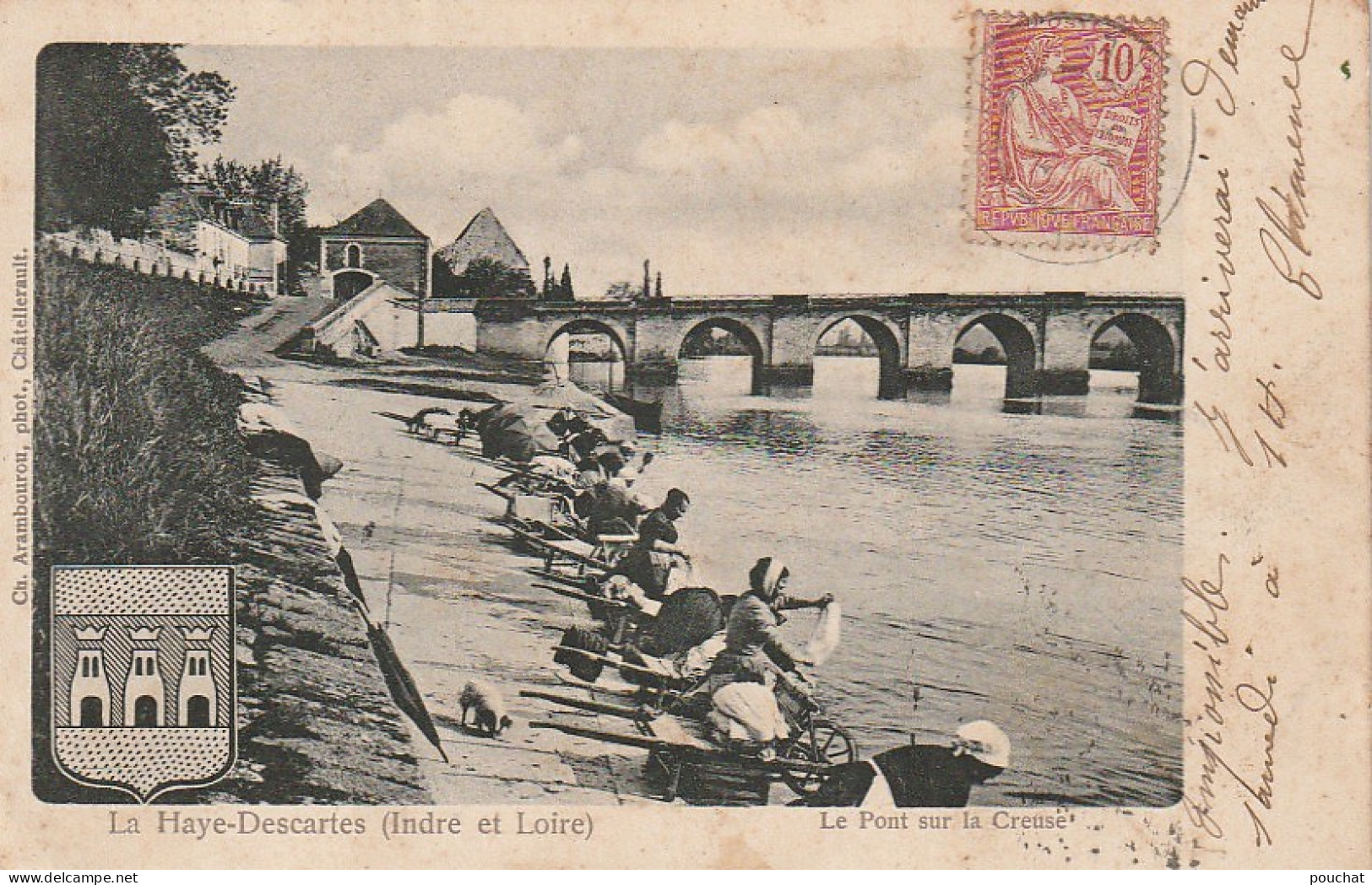 DE 11 -(37) LA HAYE DESCARTES  - LE PONT SUR LA CREUSE - LAVANDIERES - PHOT. ARAMBOUROU , CHATELLERAULT -  2 SCANS - Sonstige & Ohne Zuordnung