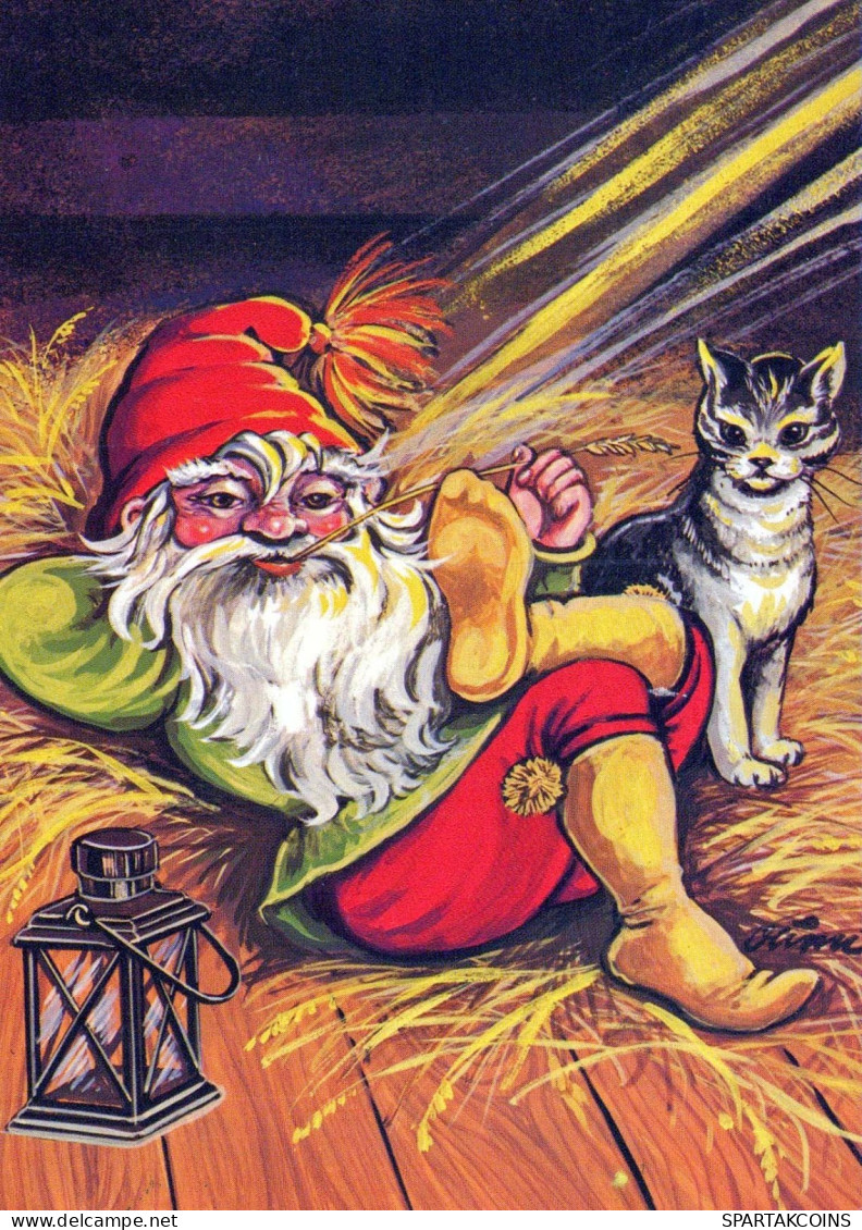 PÈRE NOËL Bonne Année Noël Vintage Carte Postale CPSM #PBL236.FR - Santa Claus