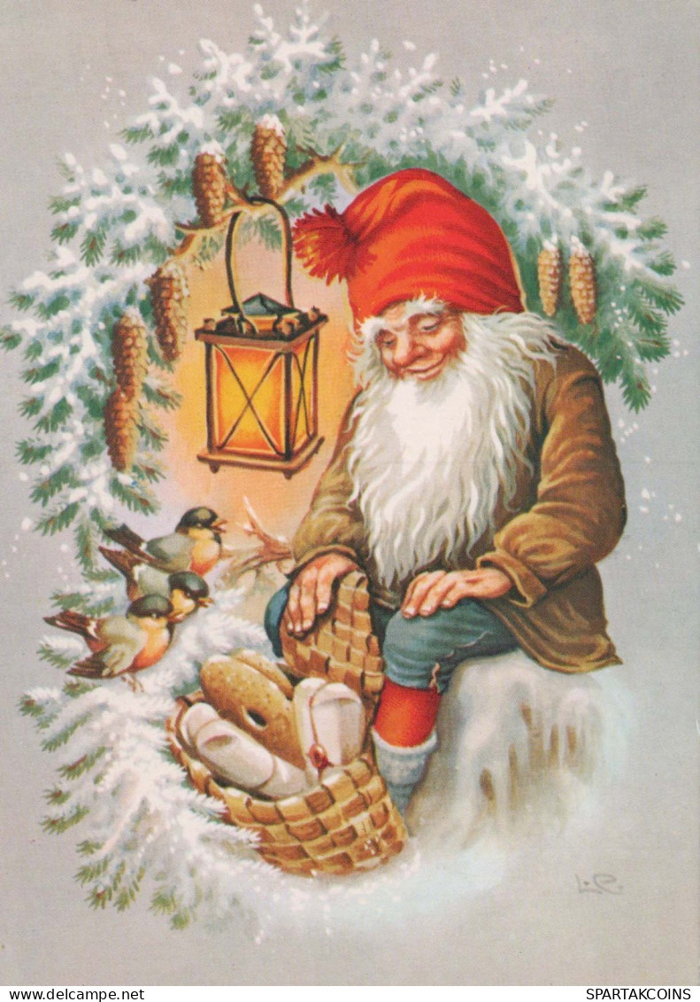 PÈRE NOËL Bonne Année Noël Vintage Carte Postale CPSM #PBL297.FR - Santa Claus