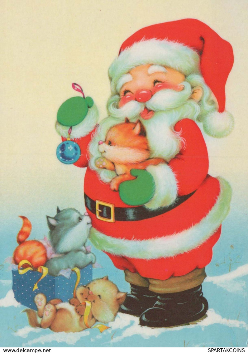 PÈRE NOËL Bonne Année Noël Vintage Carte Postale CPSM #PBL358.FR - Santa Claus