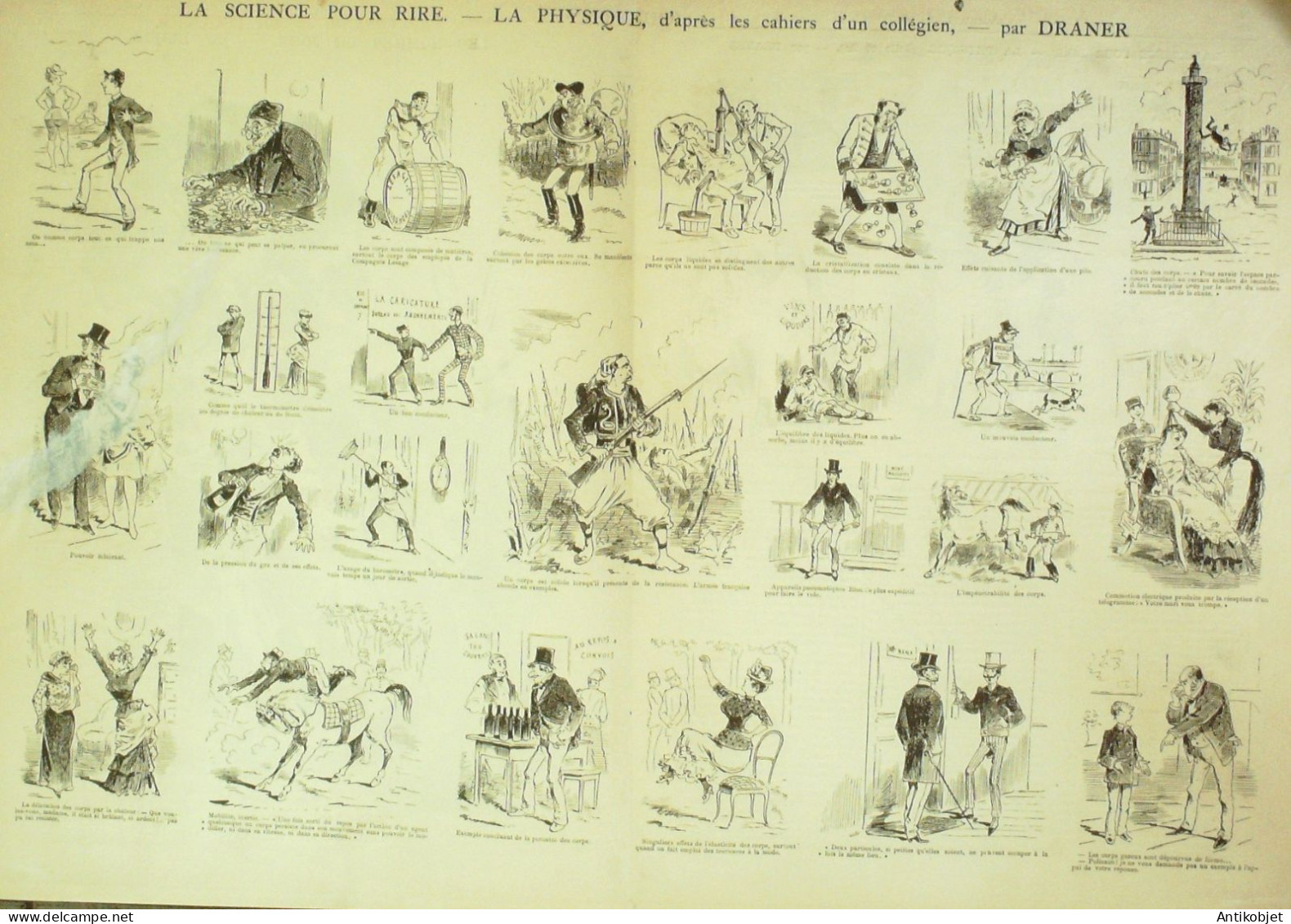 La Caricature 1884 N°241 Science Pour Rire Physique Draner Daudet Par Luque Trock - Magazines - Before 1900