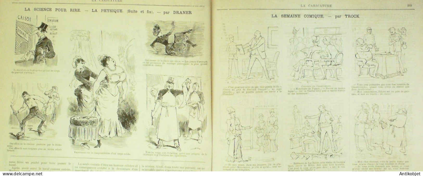 La Caricature 1884 N°241 Science Pour Rire Physique Draner Daudet Par Luque Trock - Revistas - Antes 1900