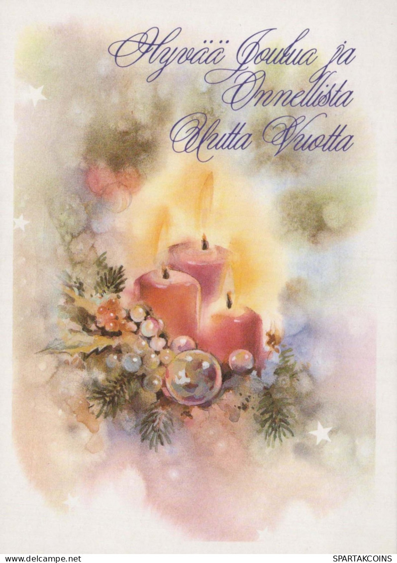 Buon Anno Natale CANDELA Vintage Cartolina CPSM #PAW355.IT - Nieuwjaar