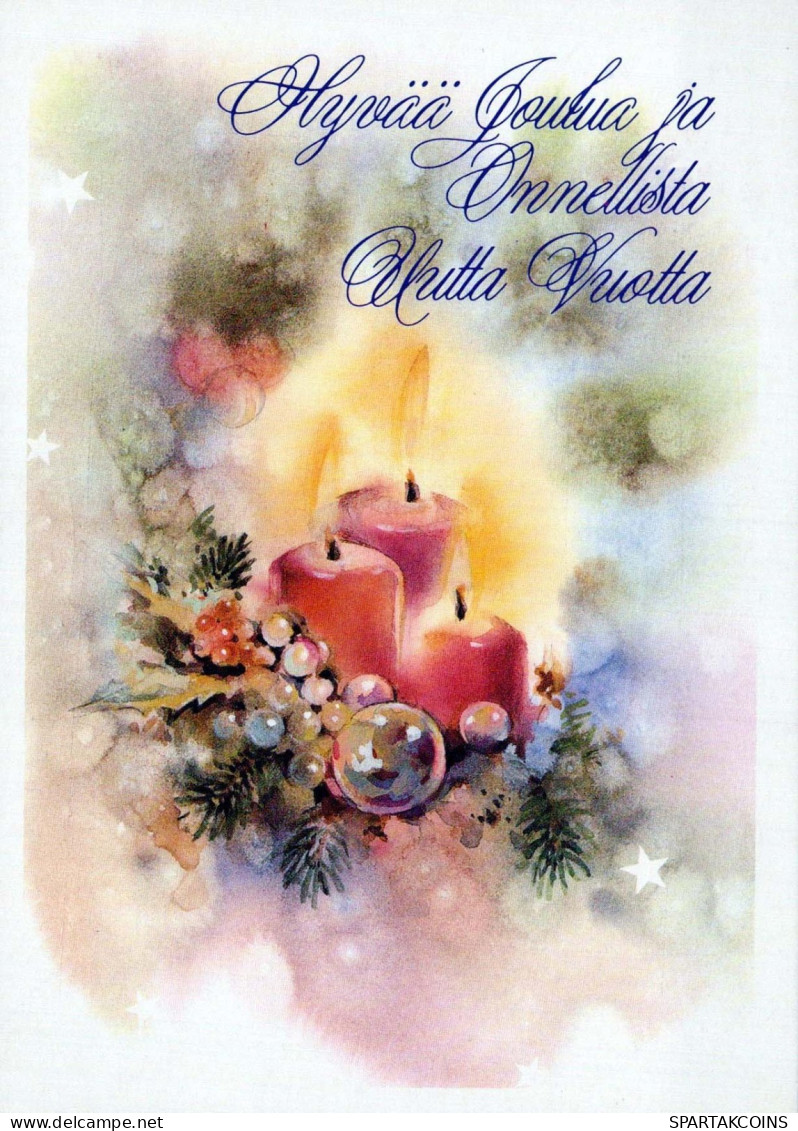 Buon Anno Natale CANDELA Vintage Cartolina CPSM #PAW355.IT - Nouvel An
