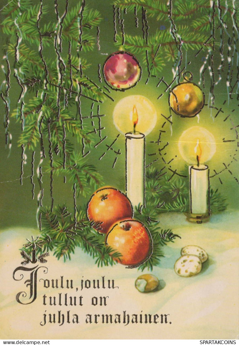 Buon Anno Natale CANDELA Vintage Cartolina CPSM #PAV323.IT - New Year